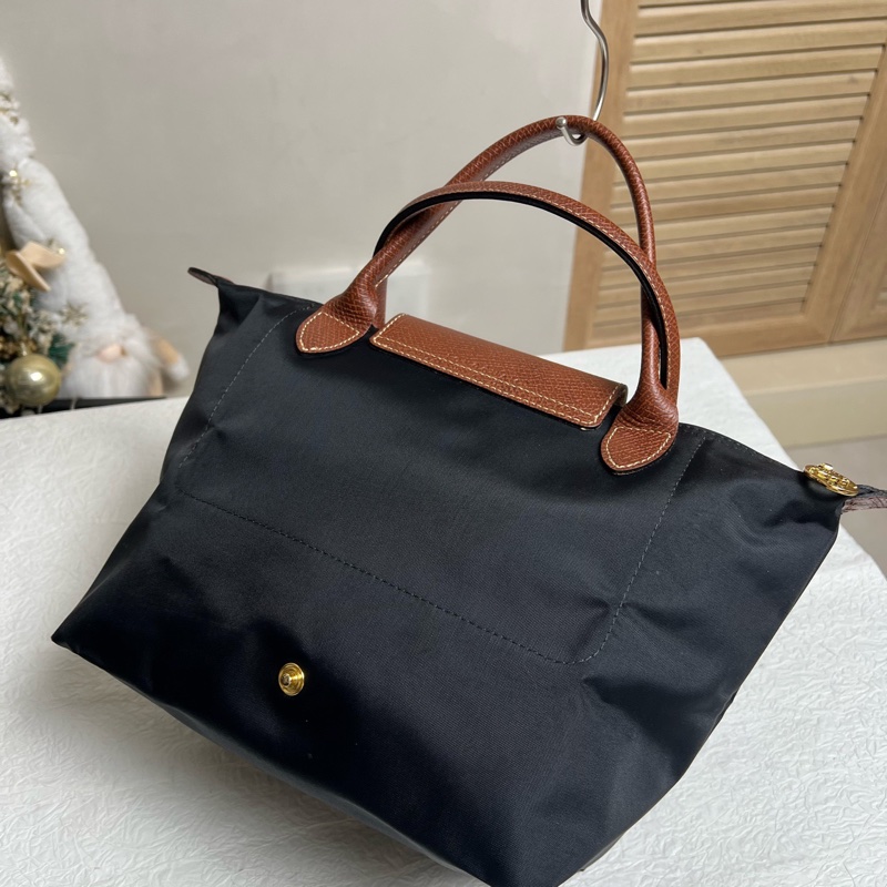 【98新 ✨ 全網最低價！】LONGCHAMP/珑骧 Le Pliage 23 短柄 帆布拼牛皮 餃子包 手提包 小號 （下單前先詢問庫存❗️）-4