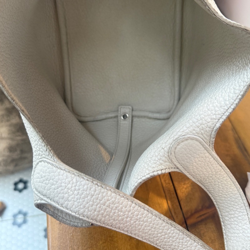 【95新 ✨ 全網最低價！】HERMES愛馬仕菜籃子18 純白銀扣白雪公主Tc皮 A刻（下單前先詢問庫存❗️）-5