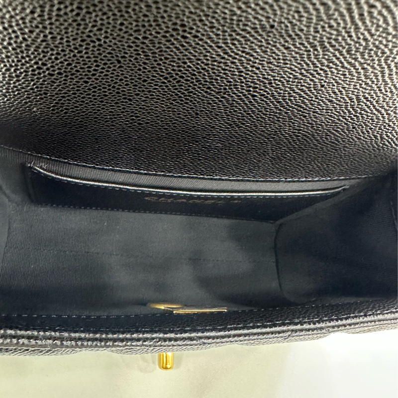 Chanel 香奈兒 25P黑金雙鏈方胖子 荔枝牛皮 晶片款 全新有購證 尺寸：18*13*5.5-8