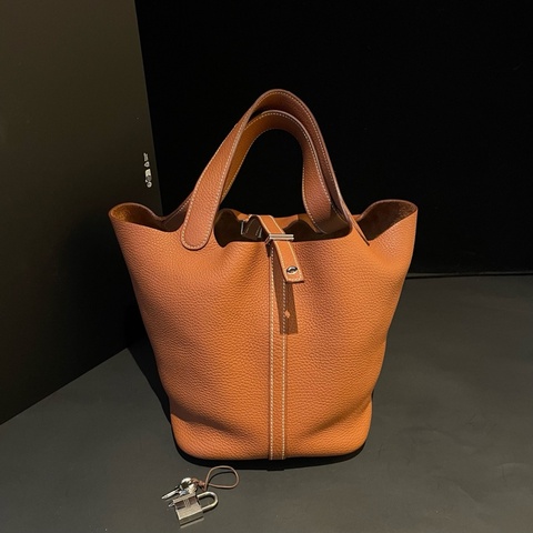 【98新 ✨ 全網最低價！】Hermes/愛馬仕 picotin菜籃子22金棕銀扣c刻（下單前先詢問庫存❗️）