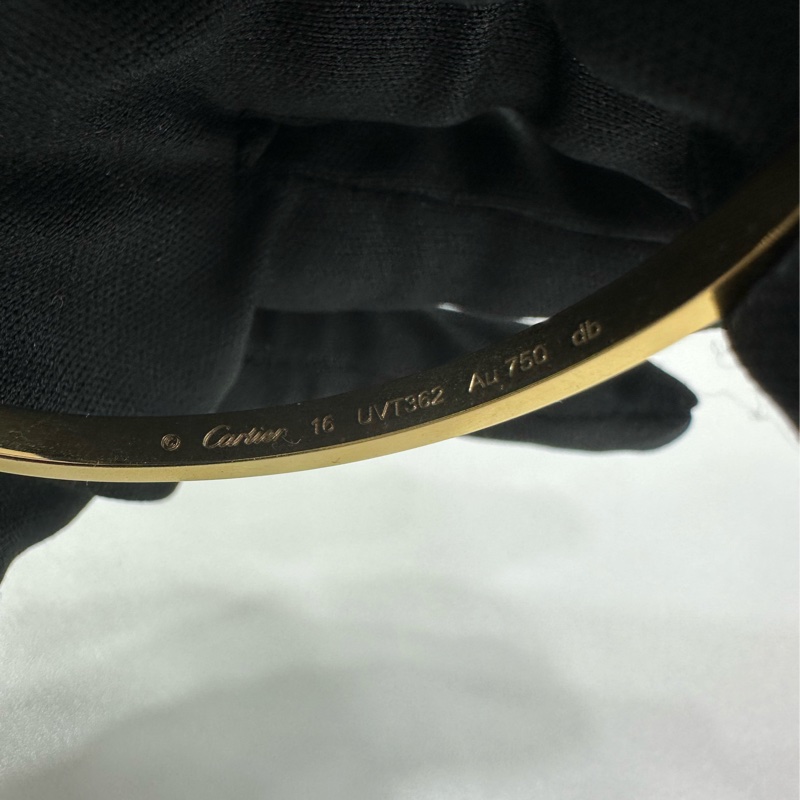 Cartier 卡地亞 窄版黃金love手環16號碼 25年 2月大全套-3