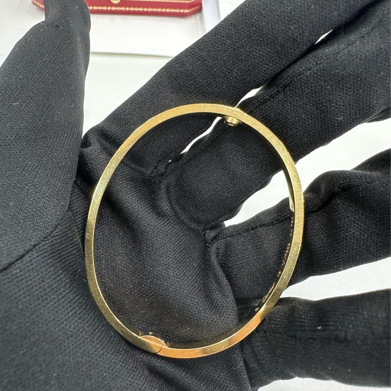 Cartier 卡地亞 窄版黃金love手環16號碼 25年 2月大全套-4