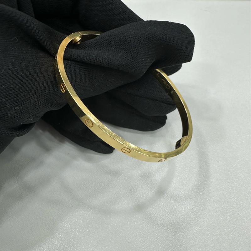 Cartier 卡地亞 窄版黃金love手環16號碼 25年 2月大全套-5