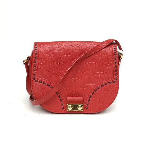 LOUIS VUITTON JUNOT全皮壓花馬鞍包紅色牛皮2017肩背包