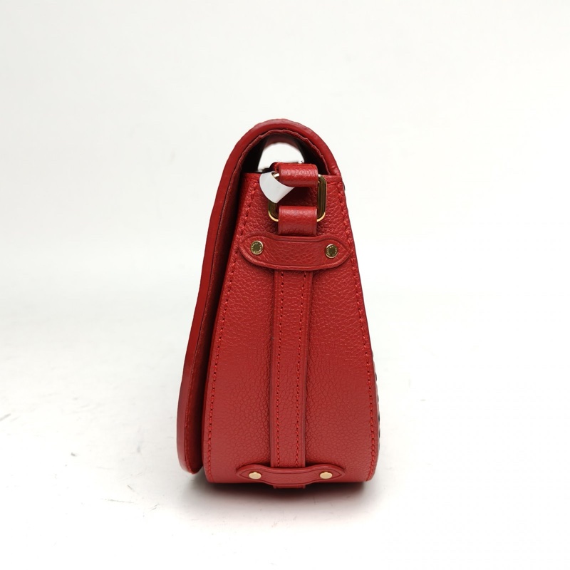 LOUIS VUITTON JUNOT全皮壓花馬鞍包紅色牛皮2017肩背包-1