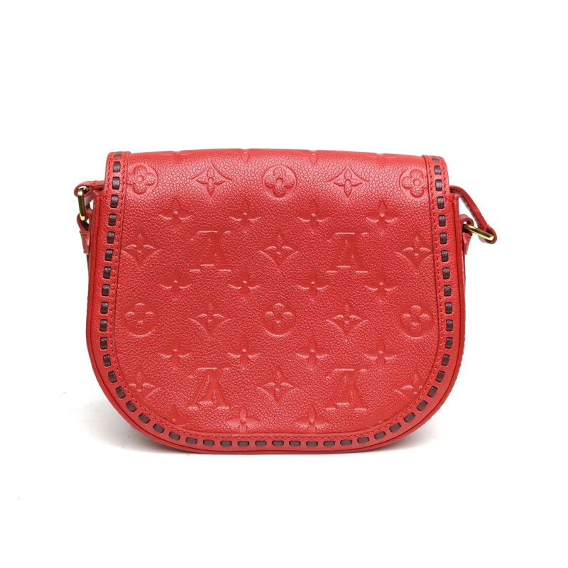 LOUIS VUITTON JUNOT全皮壓花馬鞍包紅色牛皮2017肩背包-2