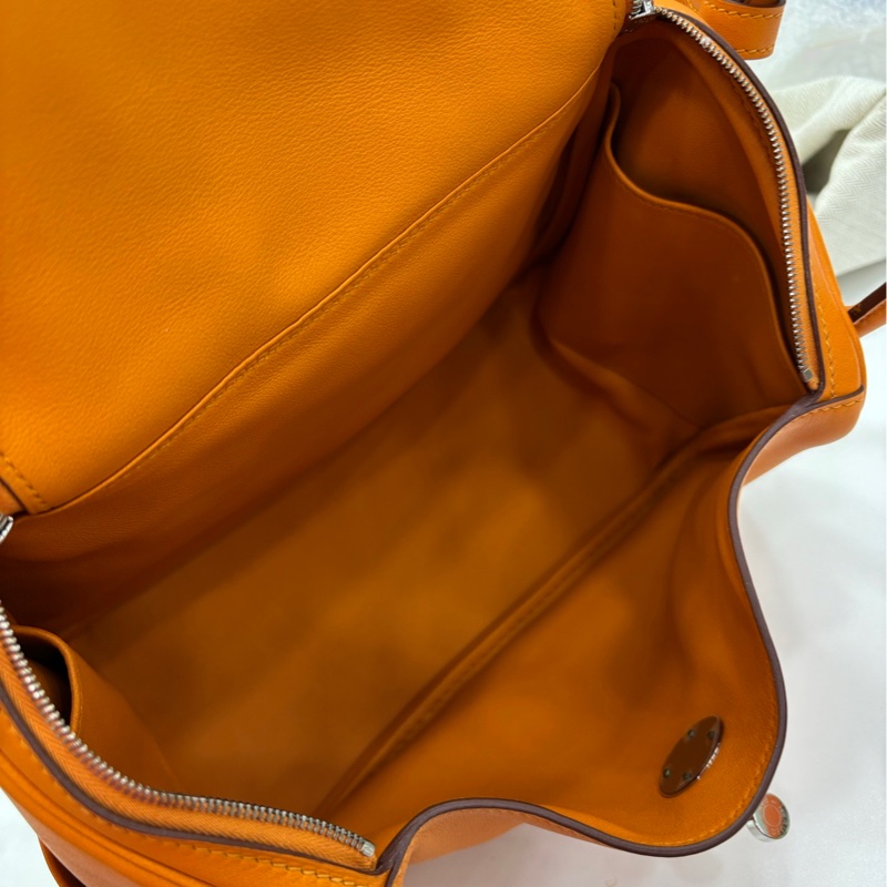 Hermes 愛馬仕 lindy26 i9杏色 銀扣 限量編織皮肩帶 C刻-6