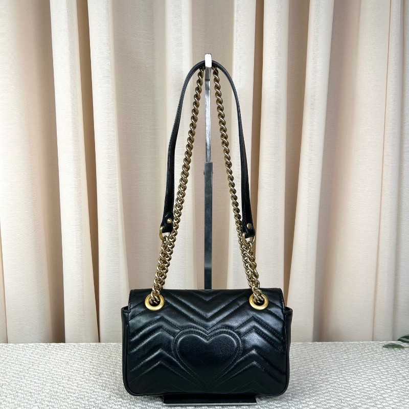 GUCCI古馳馬蒙22單肩斜挎包 古金色的經典雙G標誌 整體飽滿又精緻 出門輕便又百搭-1