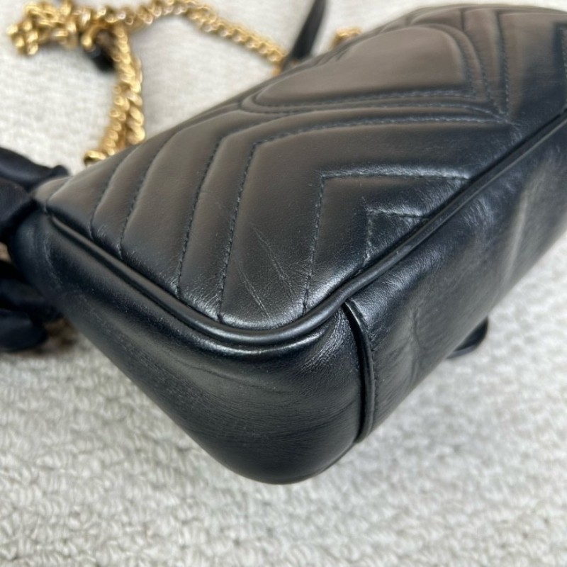 GUCCI古馳馬蒙22單肩斜挎包 古金色的經典雙G標誌 整體飽滿又精緻 出門輕便又百搭-12