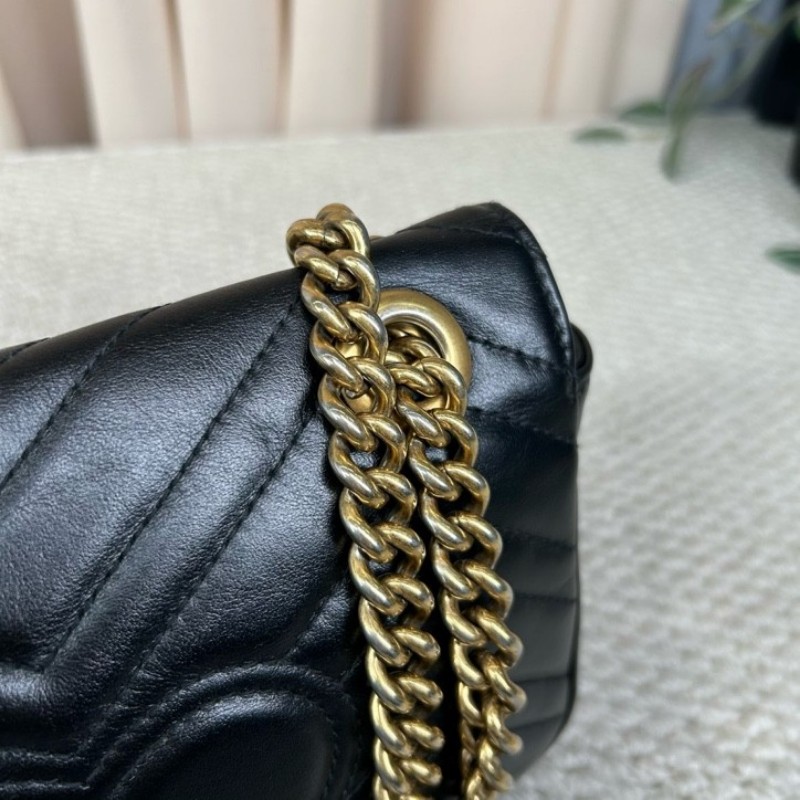 GUCCI古馳馬蒙22單肩斜挎包 古金色的經典雙G標誌 整體飽滿又精緻 出門輕便又百搭-16