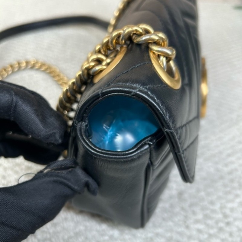 GUCCI古馳馬蒙22單肩斜挎包 古金色的經典雙G標誌 整體飽滿又精緻 出門輕便又百搭-18