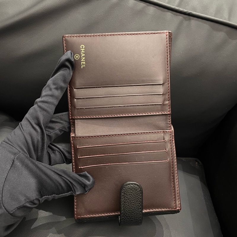 【99新✨ 全網最低價！】Chanel/香奈兒 三折疊錢包 CF黑金零錢包 荔枝皮（下單前先詢問庫存❗️）-4