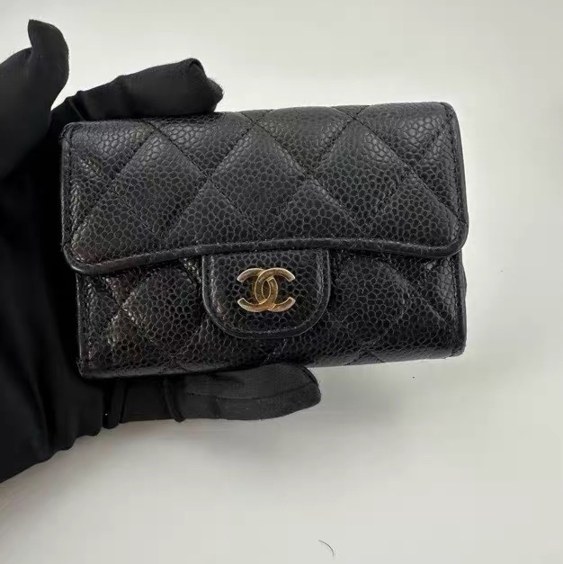 【96新✨ 全網最低價！】Chanel/香奈兒 CF黑金零錢包 荔枝皮（下單前先詢問庫存❗️）-6