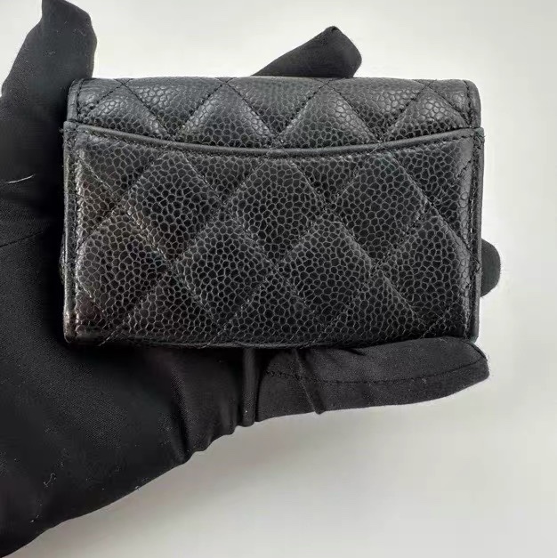 【96新✨ 全網最低價！】Chanel/香奈兒 CF黑金零錢包 荔枝皮（下單前先詢問庫存❗️）-9