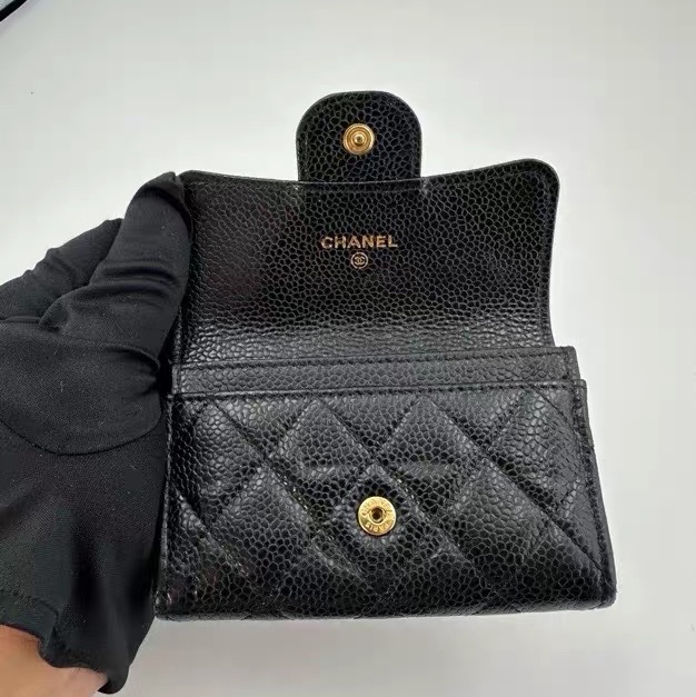 【96新✨ 全網最低價！】Chanel/香奈兒 CF黑金零錢包 荔枝皮（下單前先詢問庫存❗️）-16