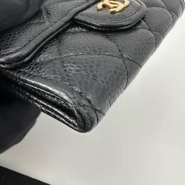 【96新✨ 全網最低價！】Chanel/香奈兒 CF黑金零錢包 荔枝皮（下單前先詢問庫存❗️）-23