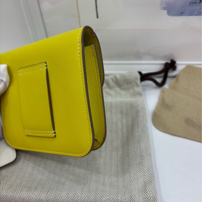 Hermes 愛馬仕 constance slim 康康slim檸檬黃銀扣e皮 U刻-2