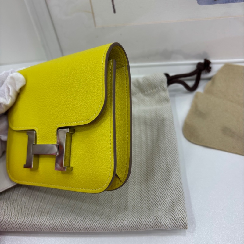Hermes 愛馬仕 constance slim 康康slim檸檬黃銀扣e皮 U刻-3