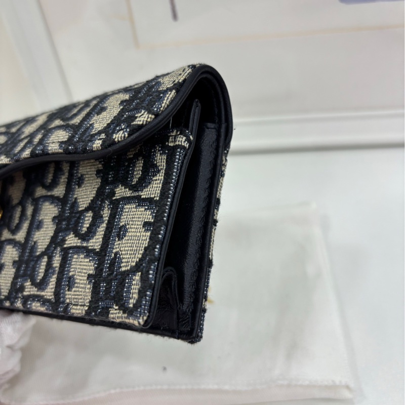 Dior 迪奧 老花短馬鞍卡包零錢包 閒置-4