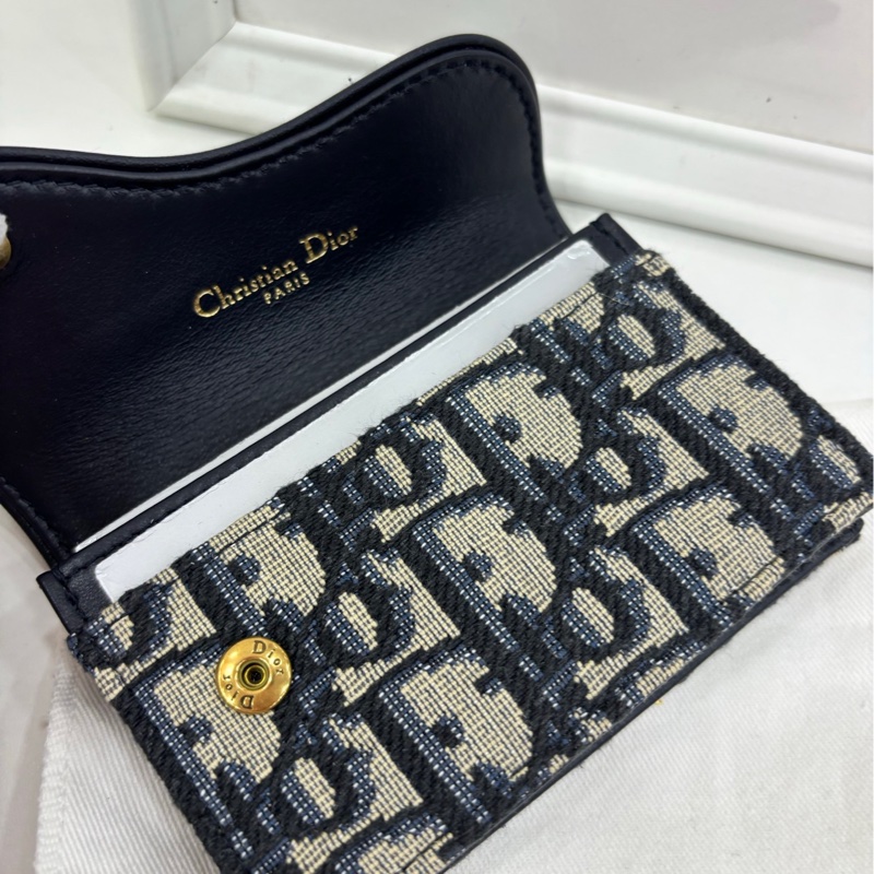 Dior 迪奧 老花短馬鞍卡包零錢包 閒置-6