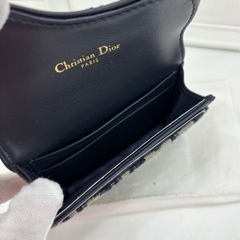 Dior 迪奧 老花短馬鞍卡包零錢包 閒置-7