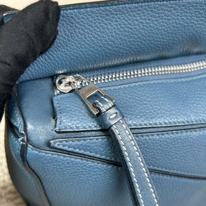 Loewe羅意威 puzzle幾何包 荔枝紋牛皮 有肩帶 可單肩可手提可斜挎 銀色五金 容量實用 日常百搭-13