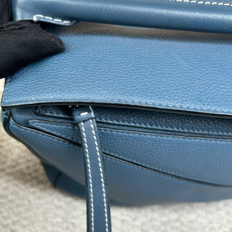 Loewe羅意威 puzzle幾何包 荔枝紋牛皮 有肩帶 可單肩可手提可斜挎 銀色五金 容量實用 日常百搭-14