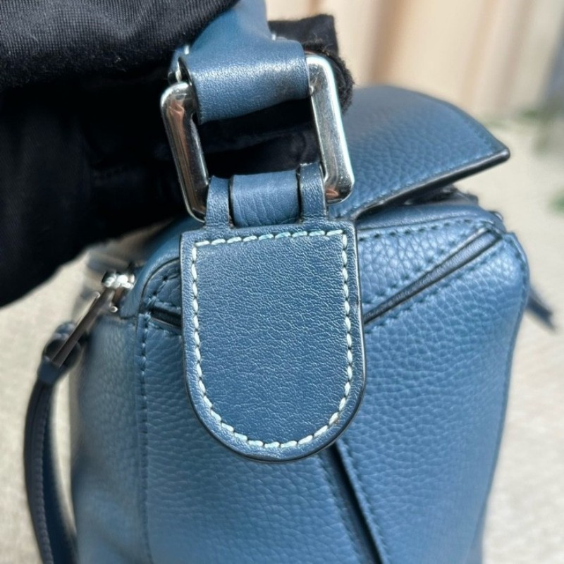 Loewe羅意威 puzzle幾何包 荔枝紋牛皮 有肩帶 可單肩可手提可斜挎 銀色五金 容量實用 日常百搭-15