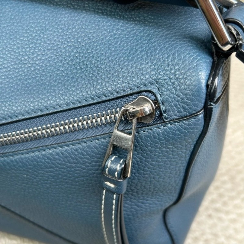 Loewe羅意威 puzzle幾何包 荔枝紋牛皮 有肩帶 可單肩可手提可斜挎 銀色五金 容量實用 日常百搭-18