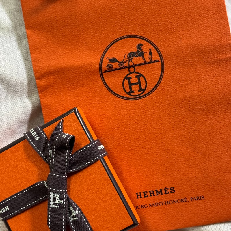 [全新] Hermès Mini Pop H 耳環 玫瑰金 x Rocabar 經典條紋-6