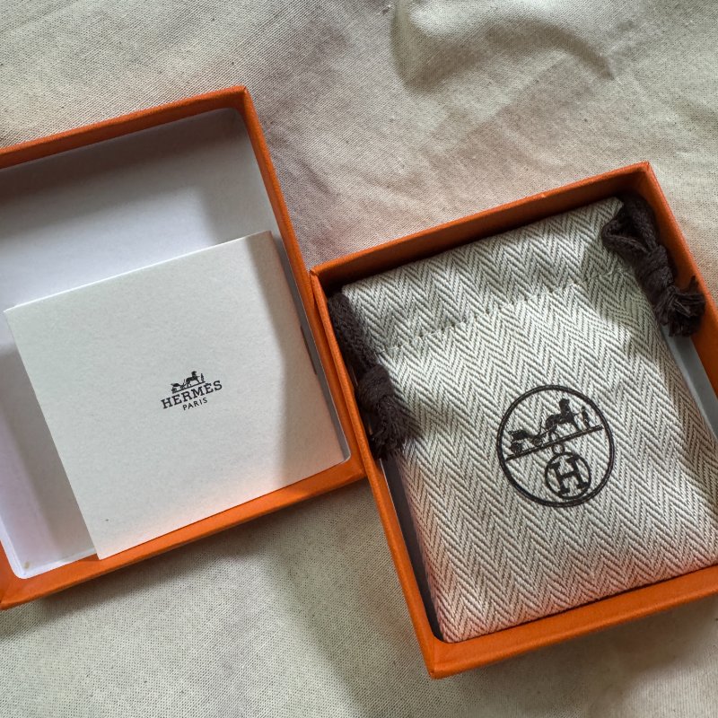 [全新] Hermès Mini Pop H 耳環 玫瑰金 x Rocabar 經典條紋-4