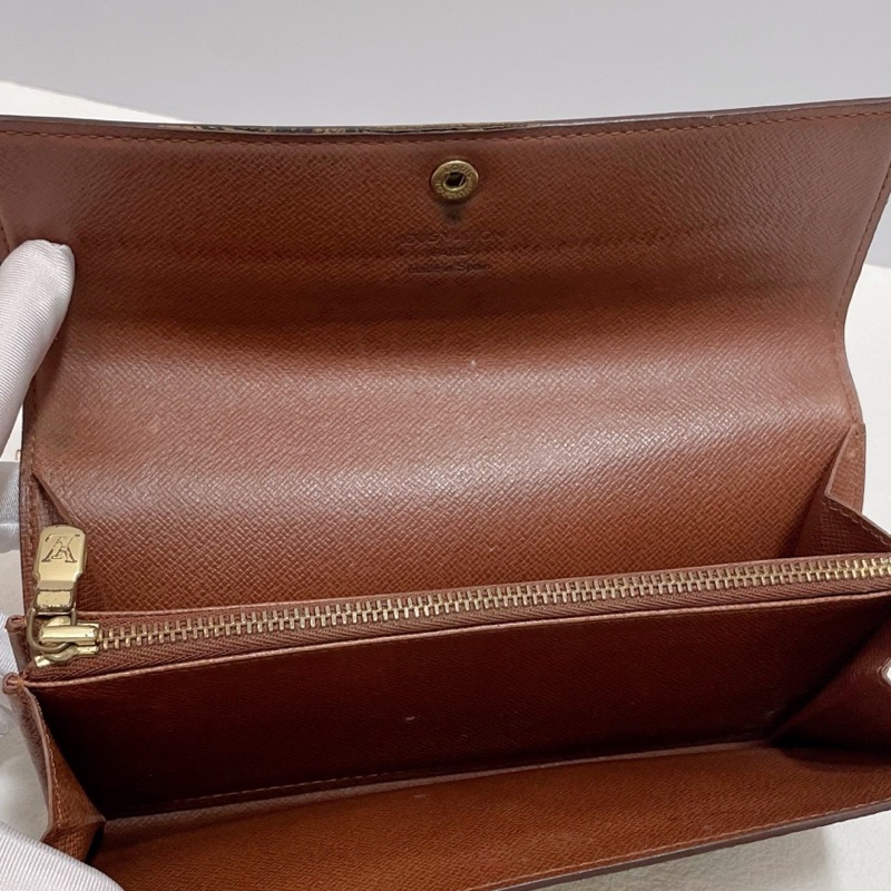 LV 路易威登 經典款老花錢夾 長款錢包 棕色內里  尺寸19*10-5