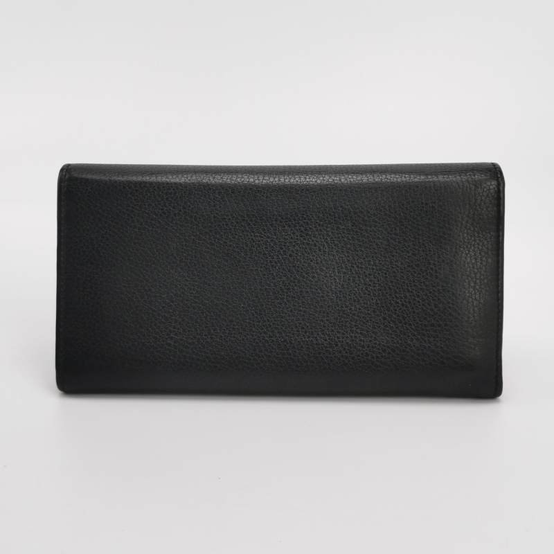 Gucci Soho牛皮純色壓紋雙G錢包-3