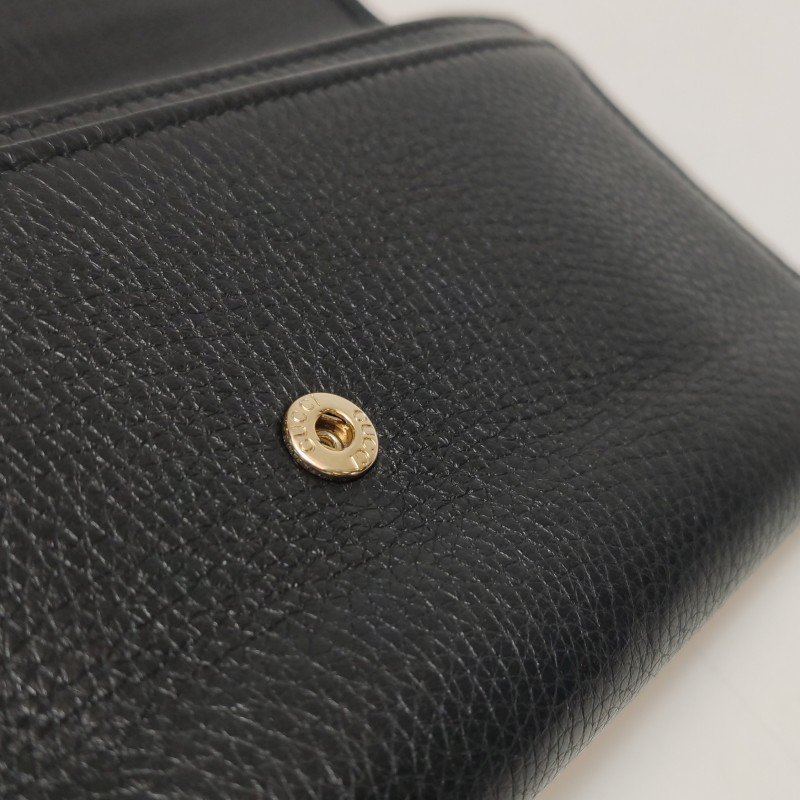 Gucci Soho牛皮純色壓紋雙G錢包-10