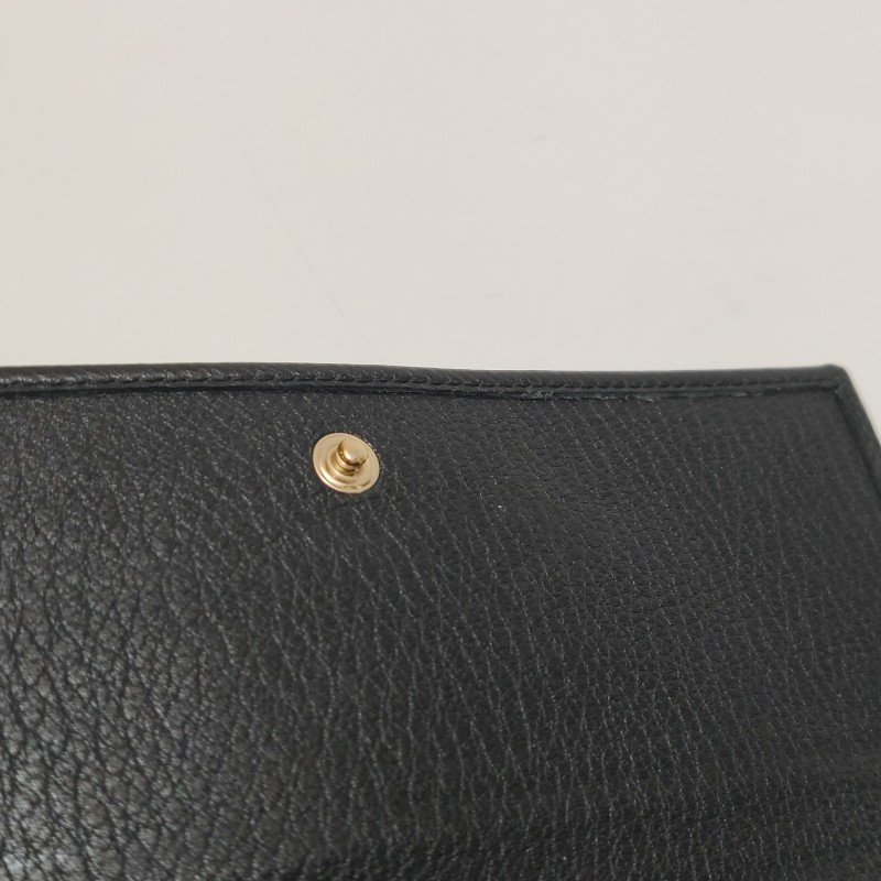 Gucci Soho牛皮純色壓紋雙G錢包-11