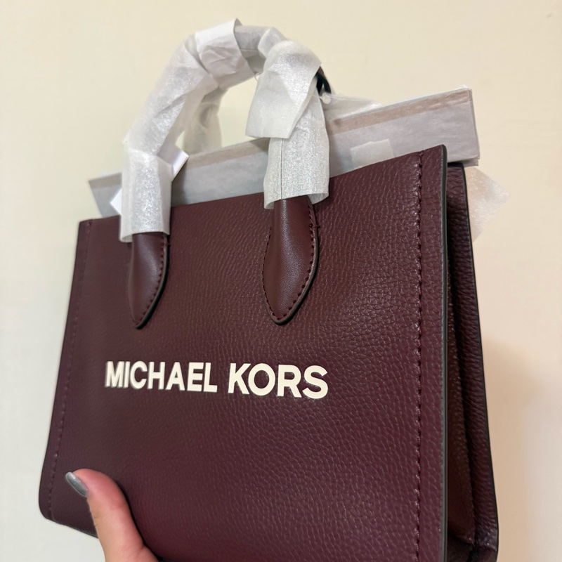 MICHAEL KORS 全新酒紅色側背包 手提包 托特包-3