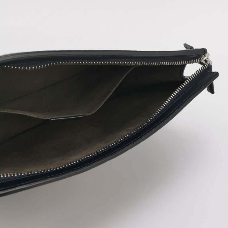 Gucci牛皮帆布拼色條紋雙G老花手拿包-5