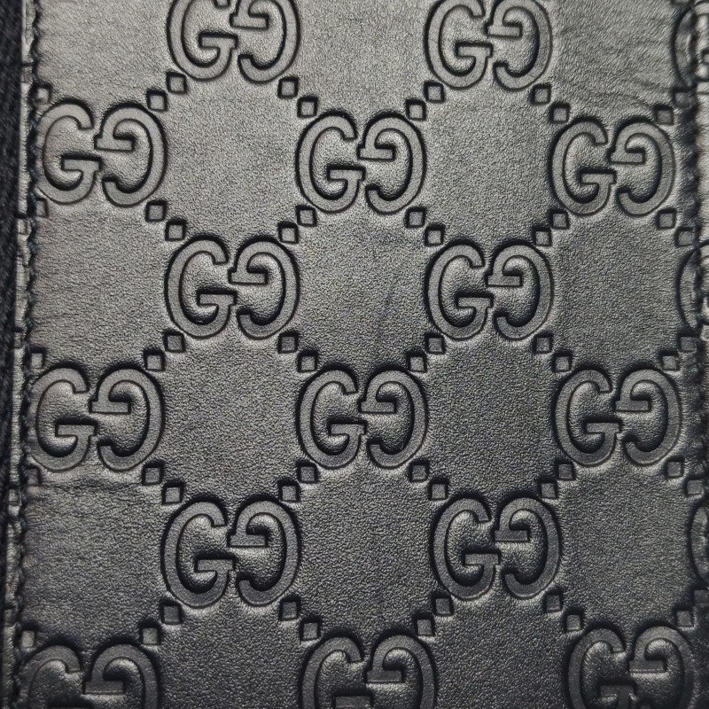 Gucci牛皮帆布拼色條紋雙G老花手拿包-13