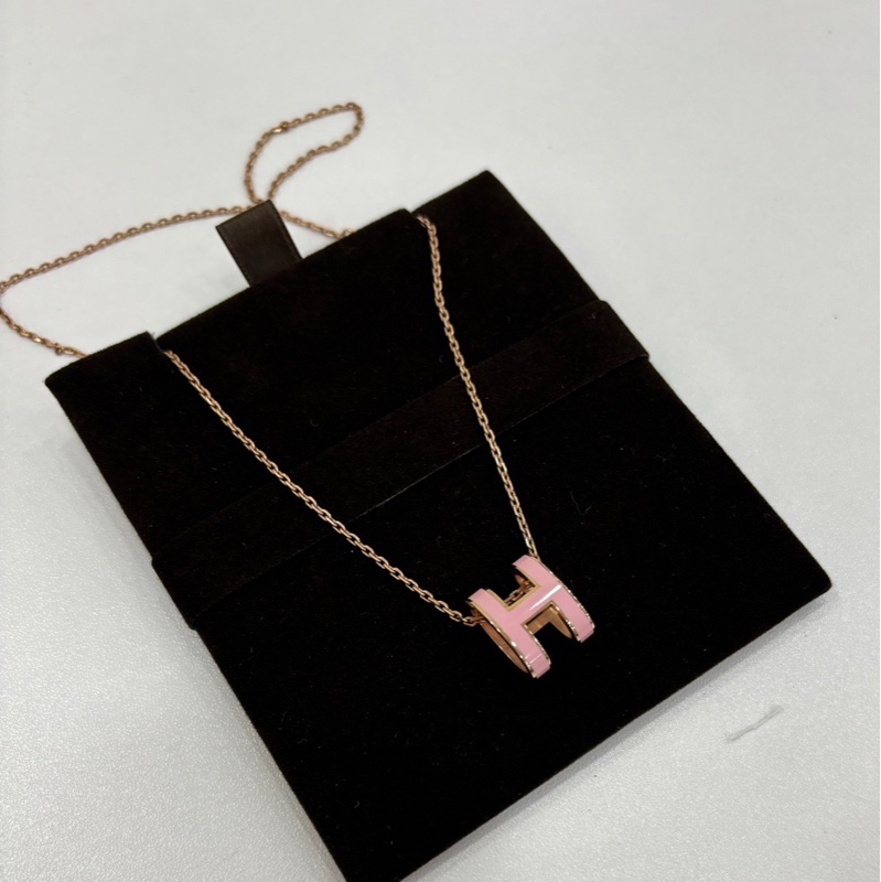 Hermes 愛馬仕 popH 大號項鍊 粉紅色-1