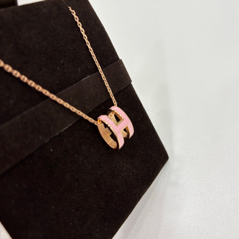Hermes 愛馬仕 popH 大號項鍊 粉紅色-2