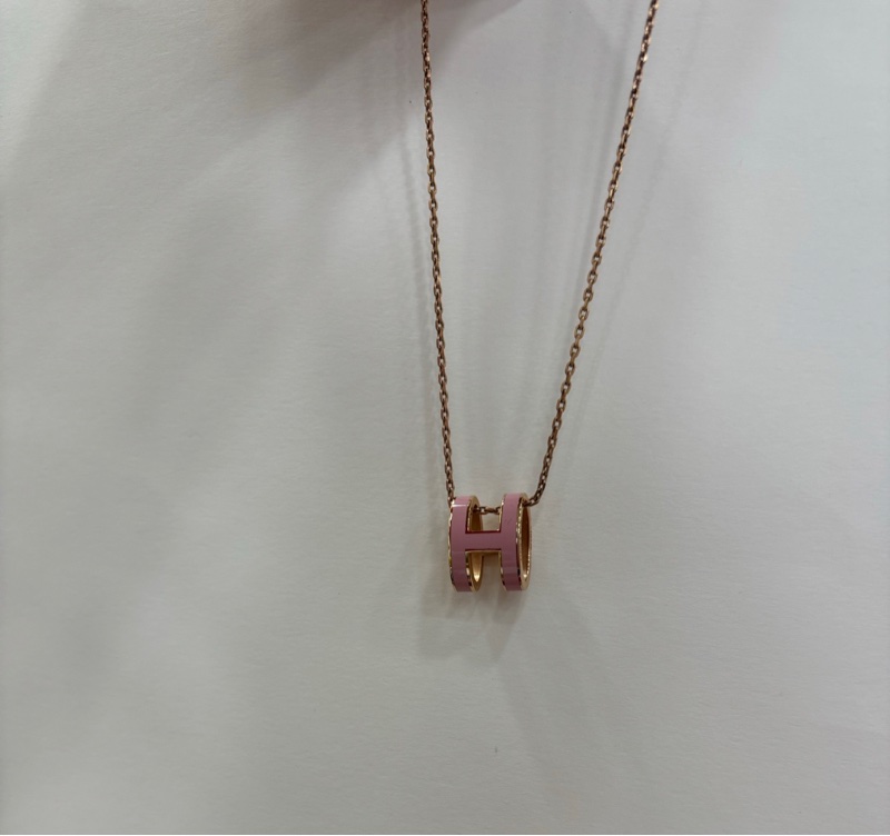 Hermes 愛馬仕 popH 大號項鍊 粉紅色-4