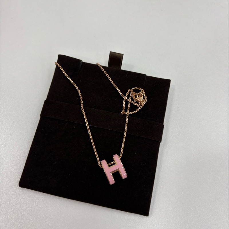 Hermes 愛馬仕 popH 大號項鍊 粉紅色-5
