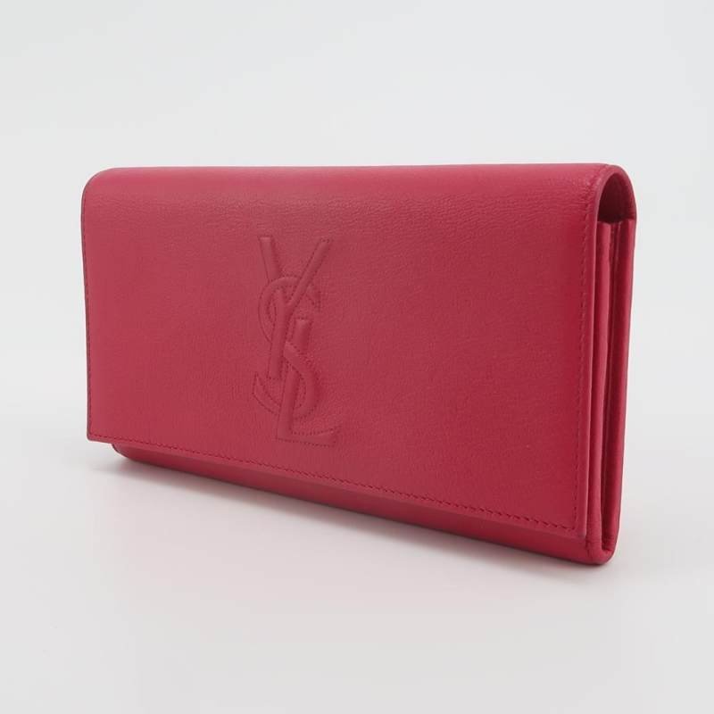 Saint Laurent 牛皮純色YSL標誌錢包-1