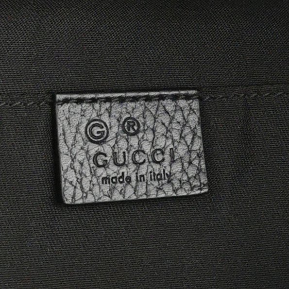 Gucci牛皮尼龍布純色雙G老花皮標字母Logo腰包胸包-7