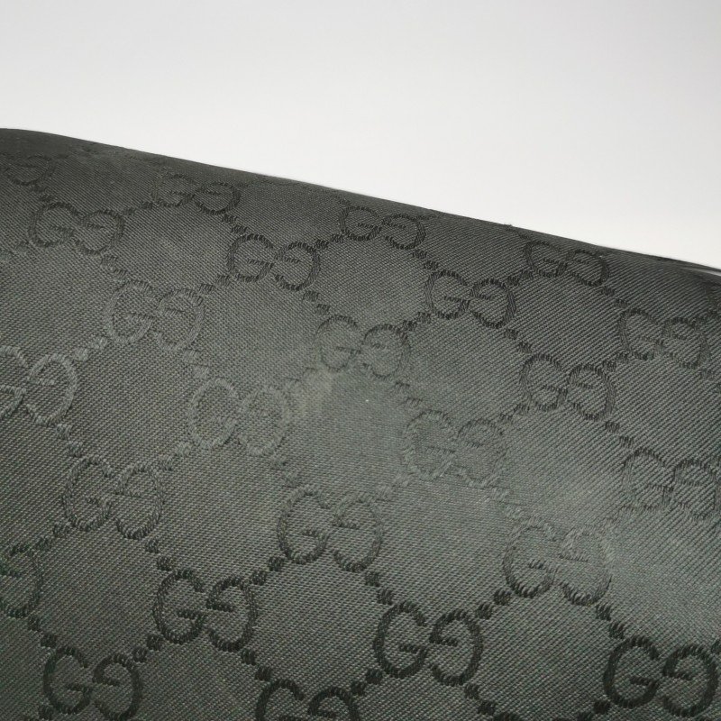 Gucci牛皮尼龍布純色雙G老花皮標字母Logo腰包胸包-18