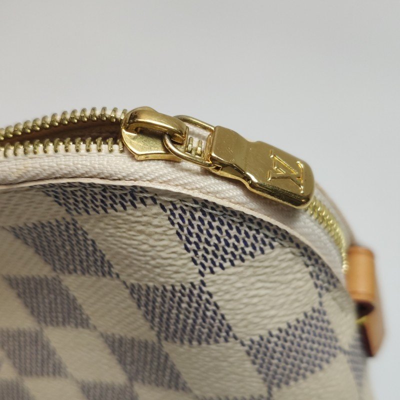 Louis Vuitton(LV)棋盤格拉鍊手拿包晶片款-8