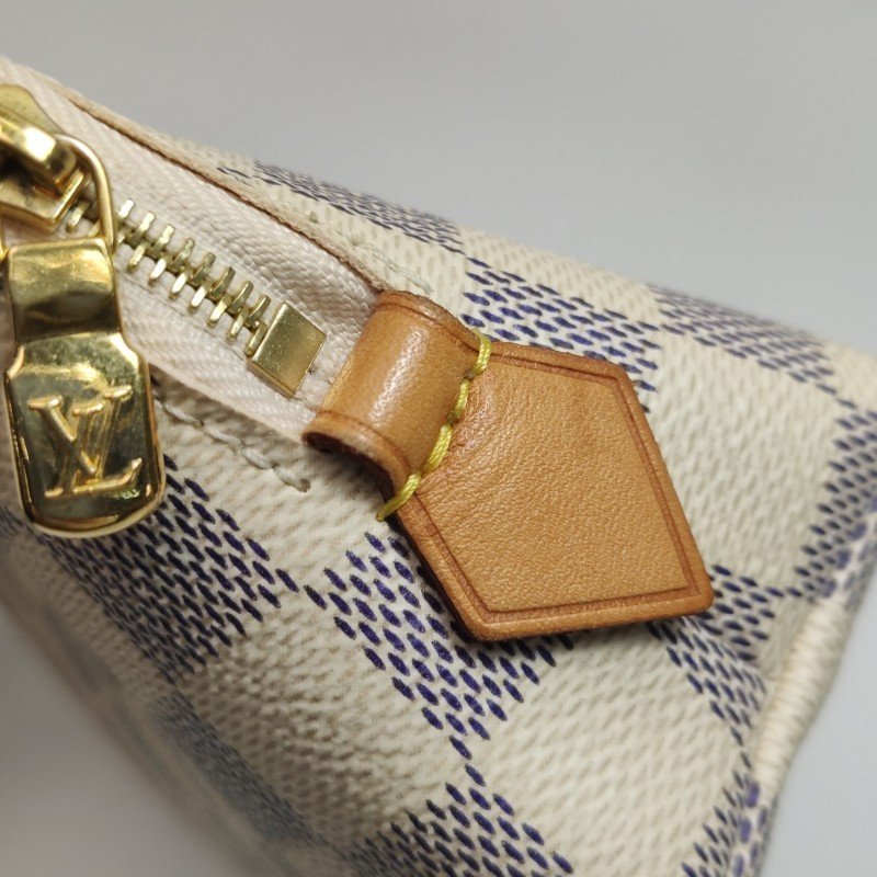 Louis Vuitton(LV)棋盤格拉鍊手拿包晶片款-9