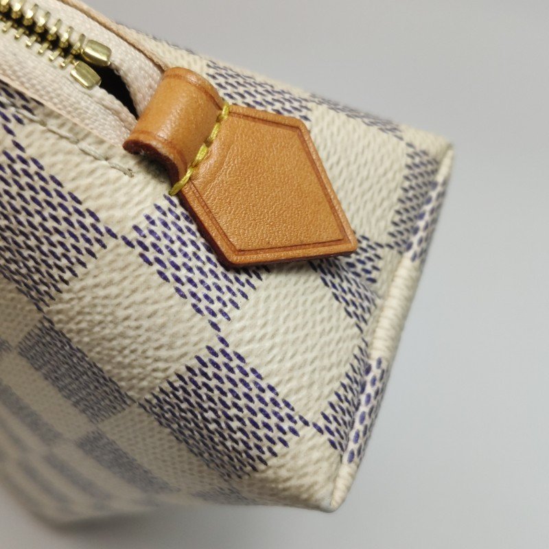 Louis Vuitton(LV)棋盤格拉鍊手拿包晶片款-11