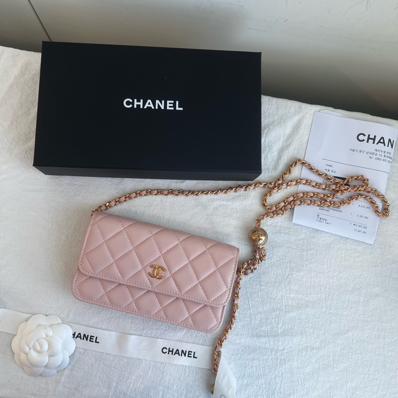 ෆ Chanel 粉色金球mini woc🈶購證-5