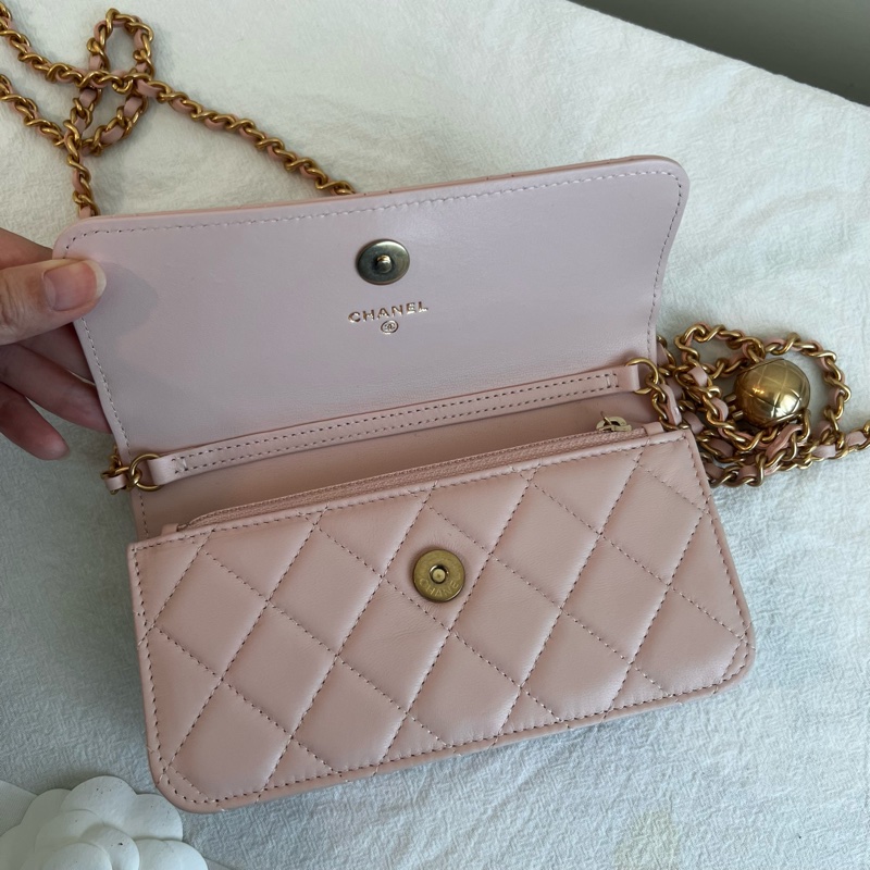 ෆ Chanel 粉色金球mini woc🈶購證-14